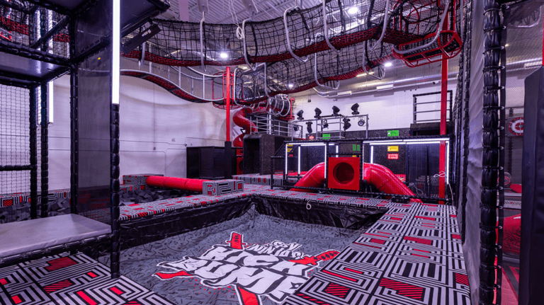 Spy Ninjas HQ trampoline area.