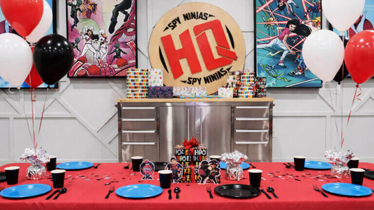 birthday party room at spy ninjas hq adventure park in las vegas nevada