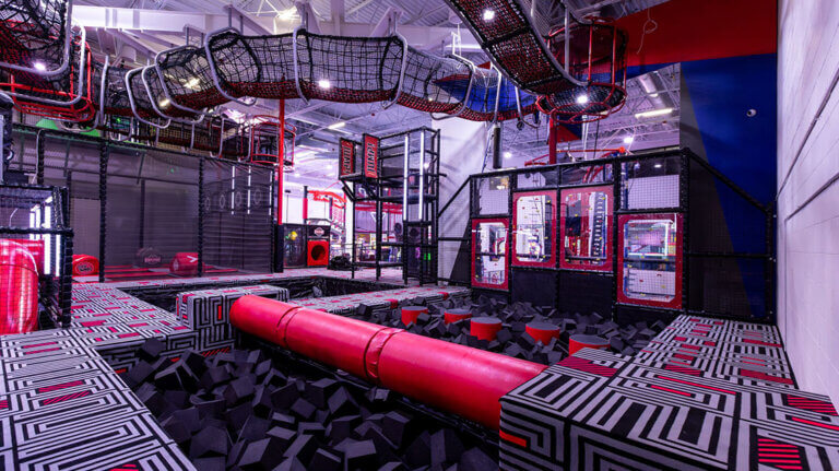 foam pit and sky maze inside spy ninjas hq adventure park in las vegas nv