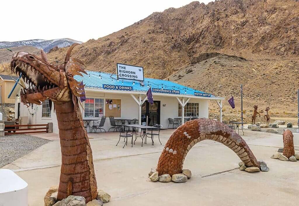 exterior bighorn crossing near walker lake nevada