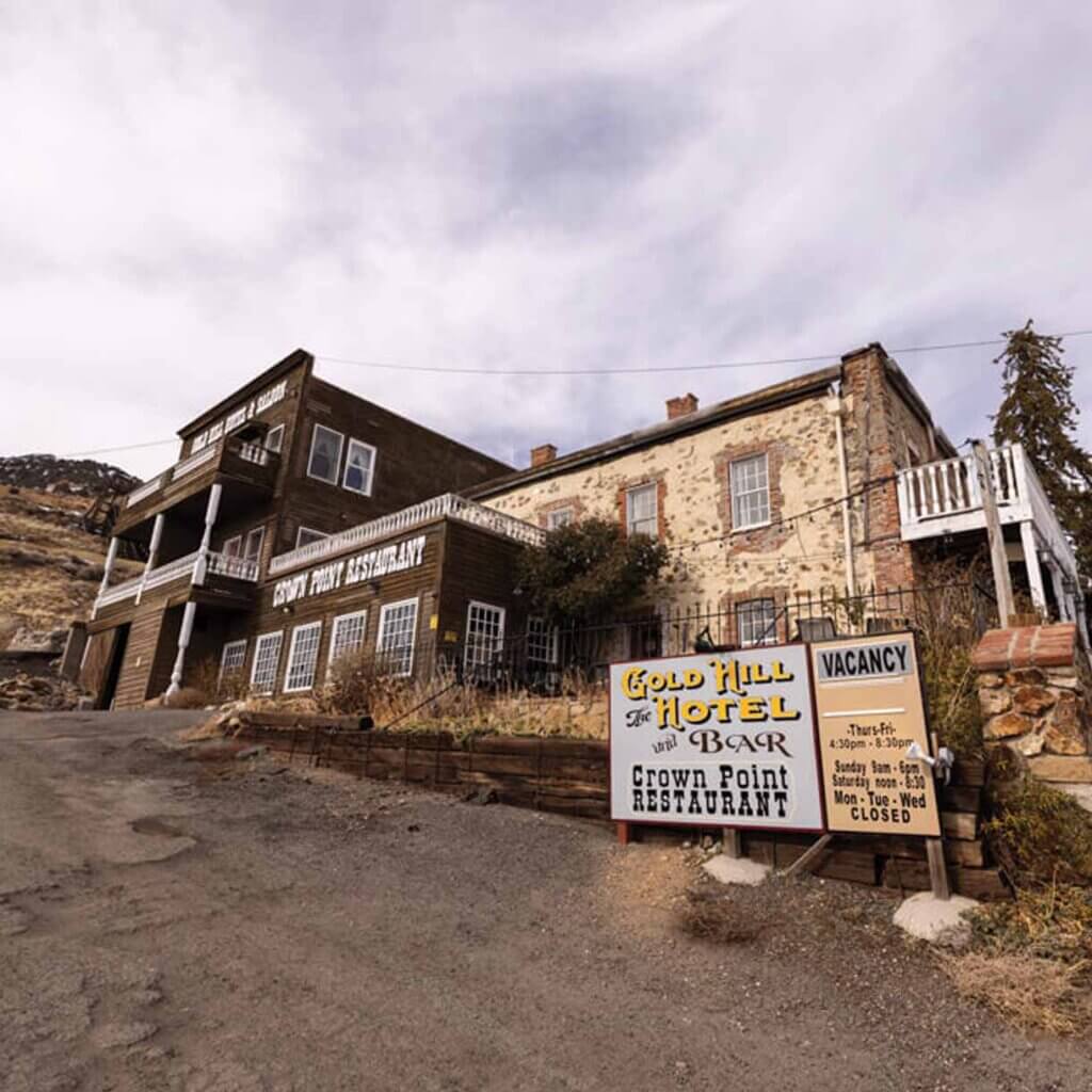 exterior of gold hill hotel and saloon