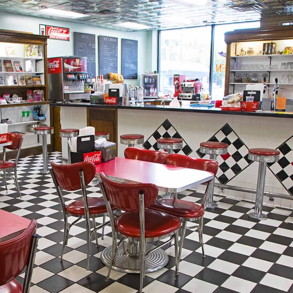 interior nevada diner economy drug old fashioned soda fountain