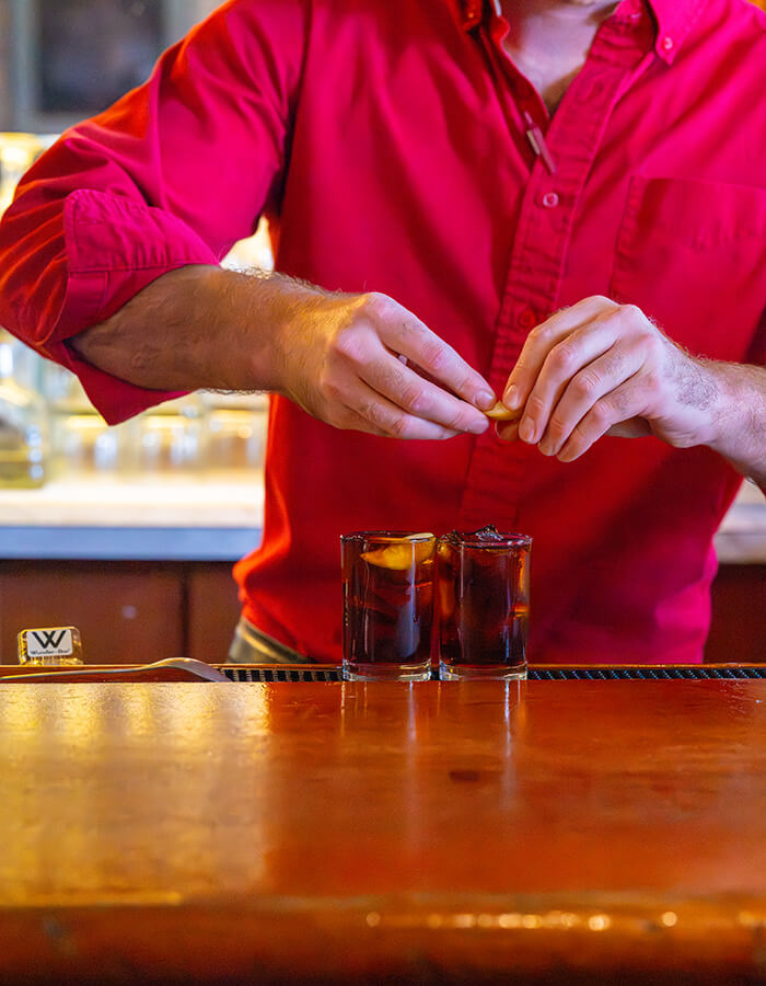 JT Basque bartender making a picon punch