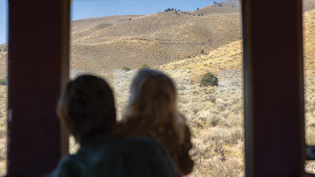 view from the v&t railway train