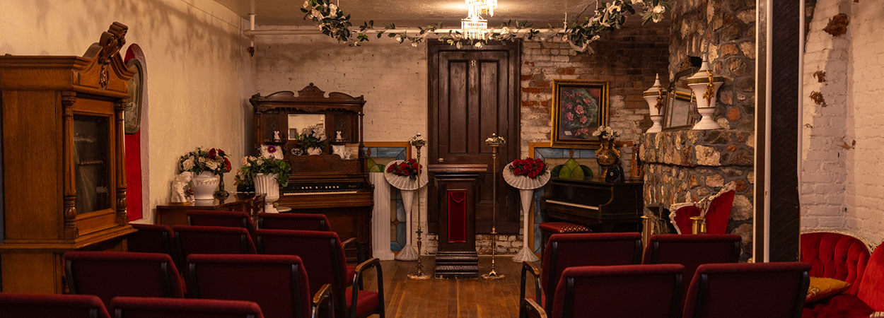 wedding chapel inside silver queen hotel and saloon in virginia city nevada