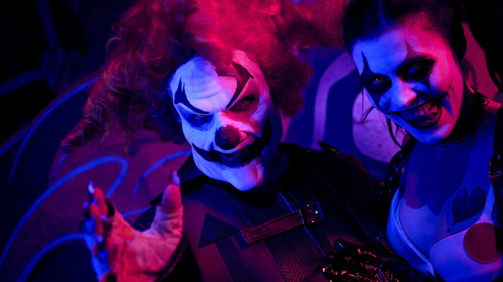two clowns at universal horror unleashed las vegas area 15 nevada