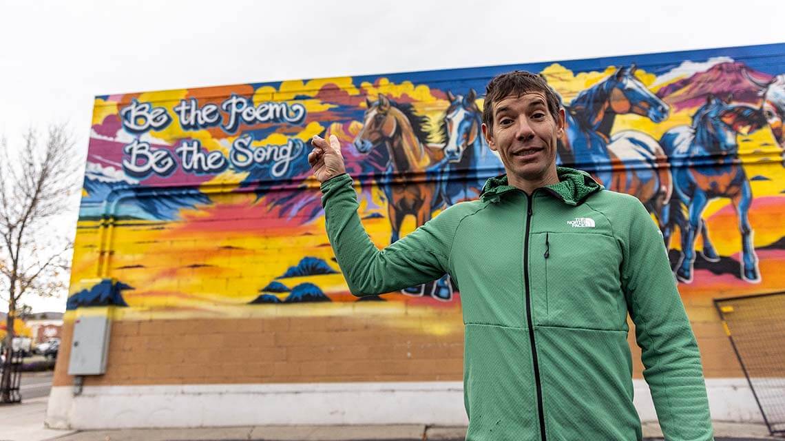 alex honnold by elko mural