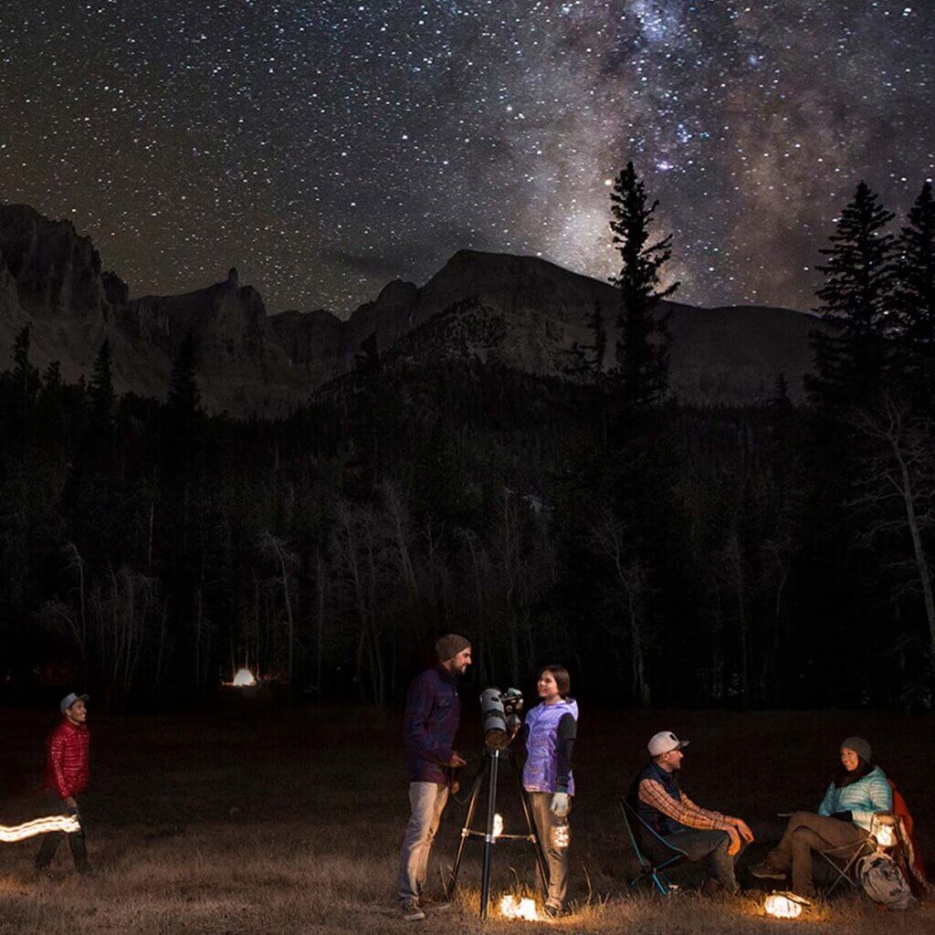 group stargazing at wheeler peak campground
