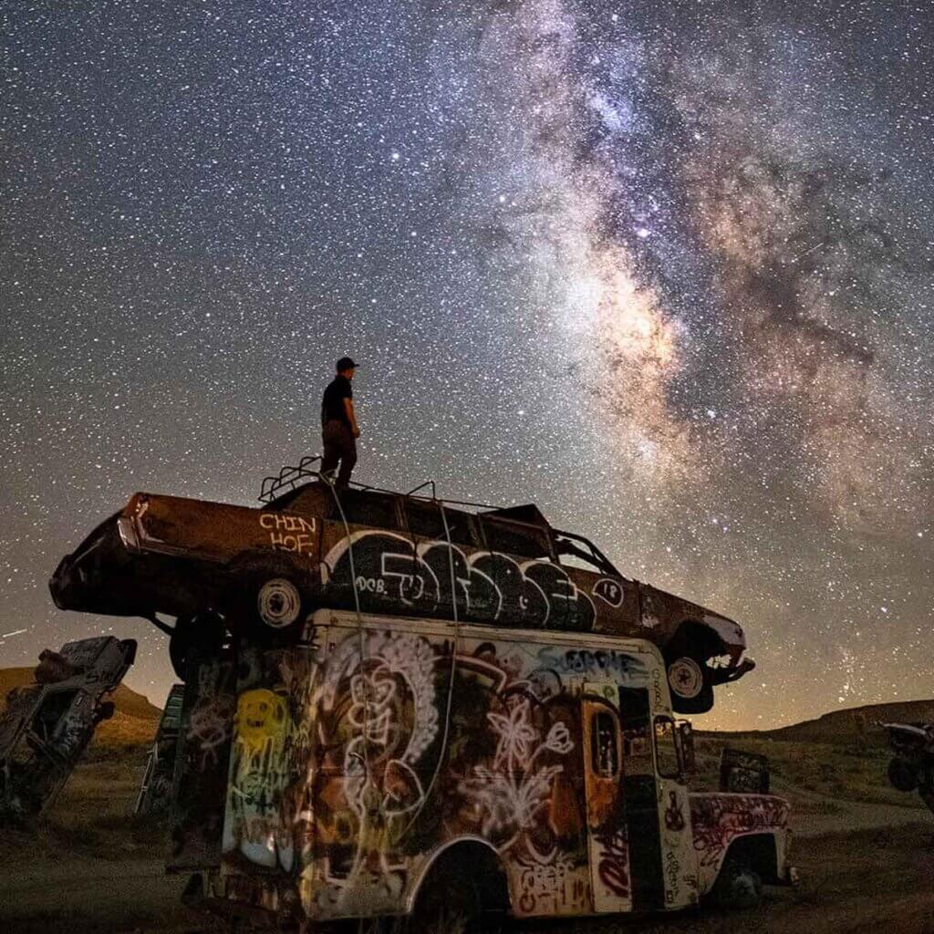 stargazing at international car forest in nevada