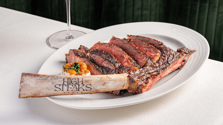 tomahawk steak from high steaks vegas steakhouse in the rio las vegas nevada