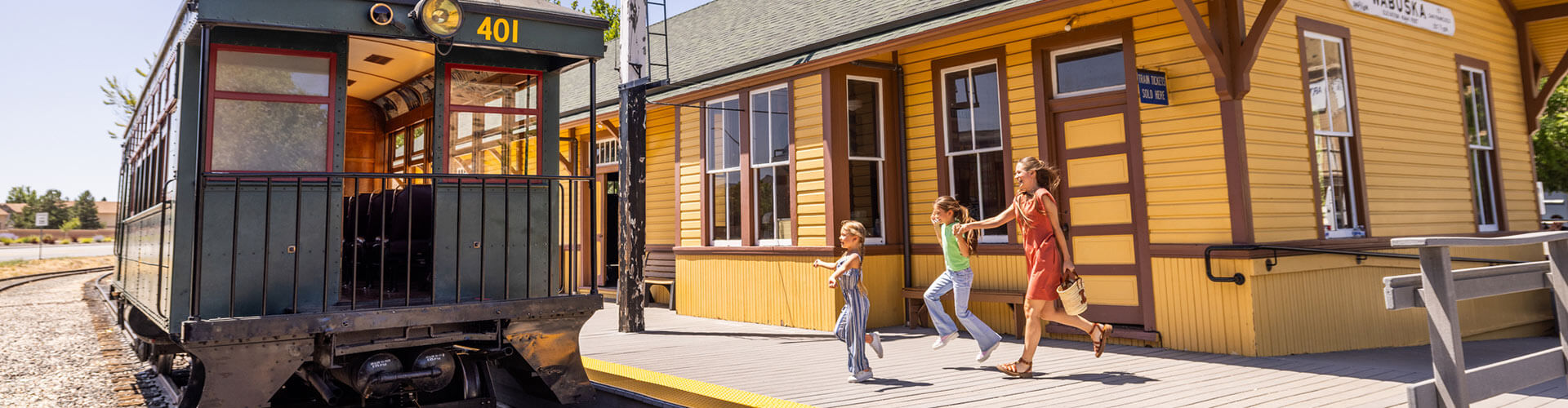 family at the nevada state railroad museum in carson city nevada