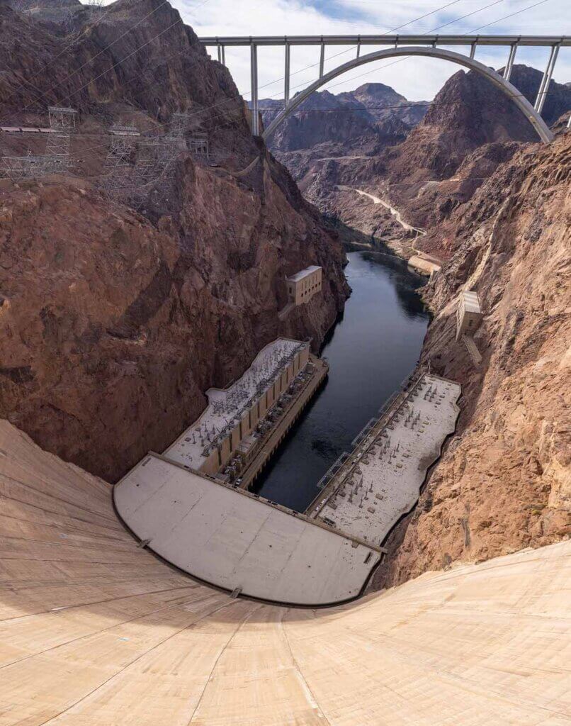 hoover dam and bridge near boulder city