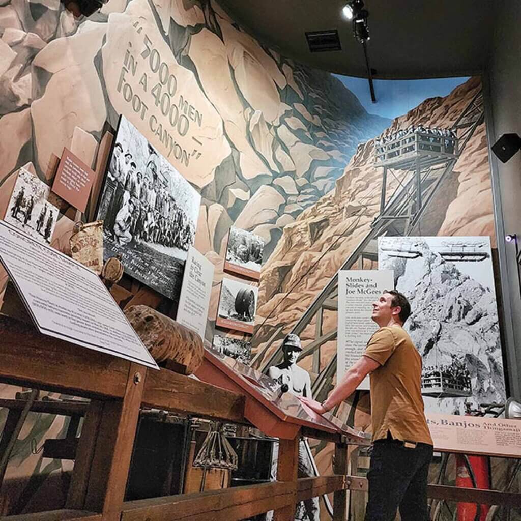 visitor at hoover dam visitors center