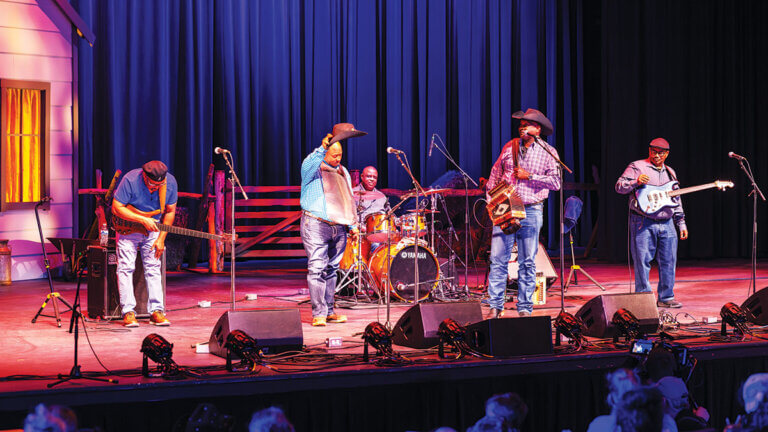 GENO DELAFOSE & FRENCH ROCKIN' BOOGIE performing on the National Cowboy Poetry stage in Elko Nevada