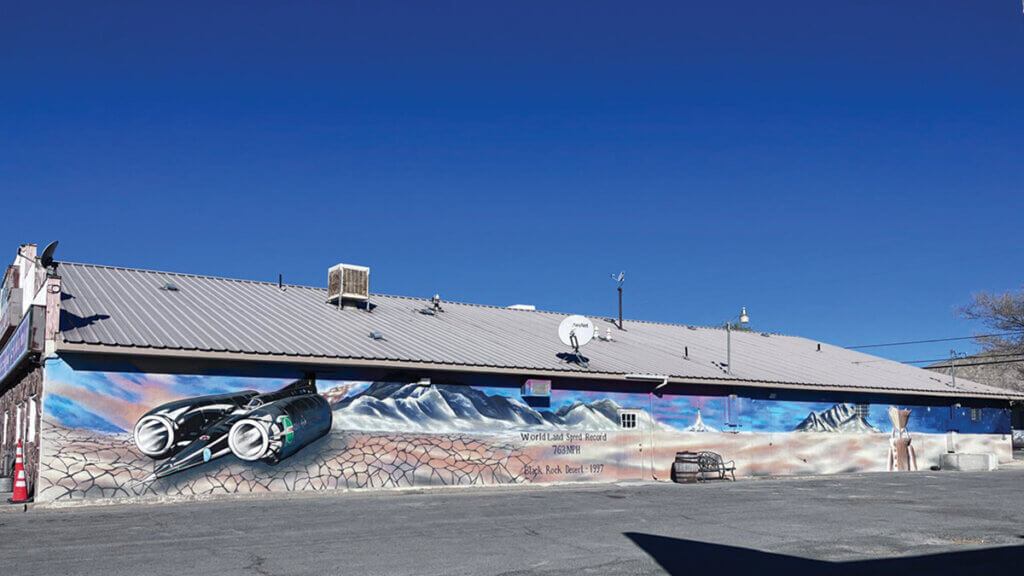Thrust SSC mural by Bryce Chisholm in Gerlach
