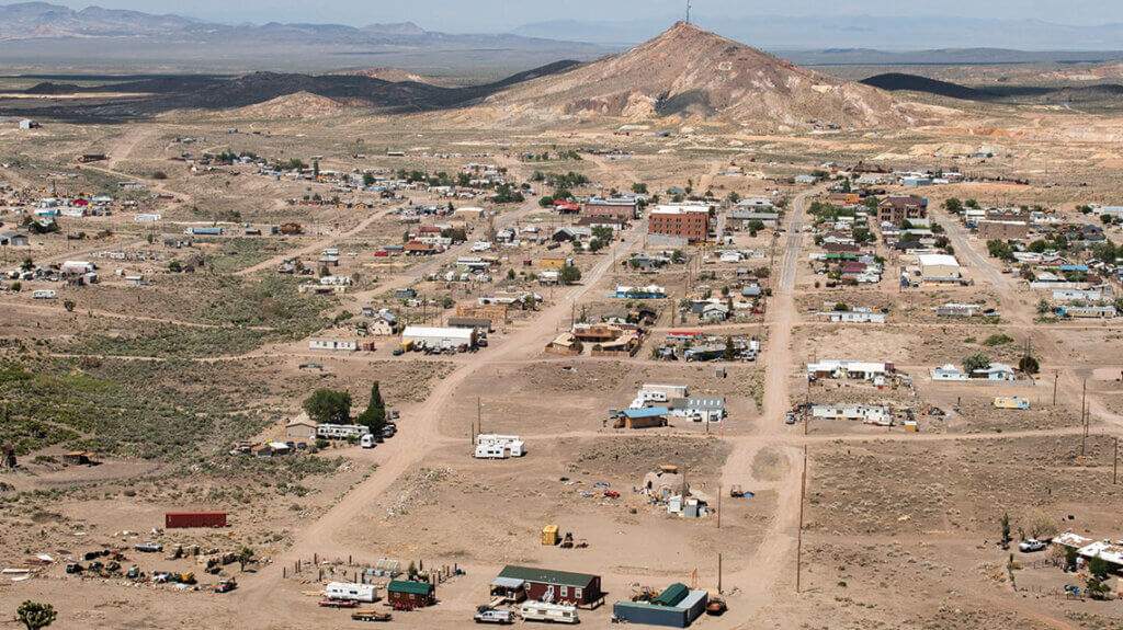 aerial view of Goldfield Nevada today