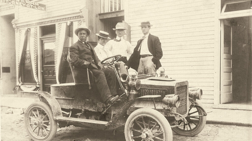 boxer joe gans in an automobile