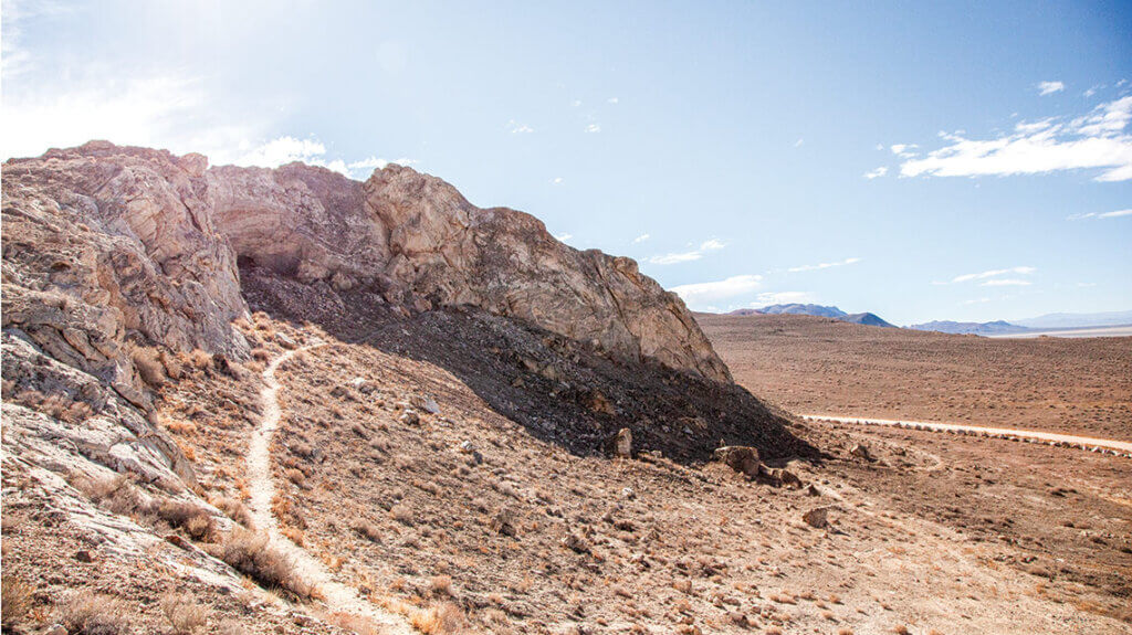 a view of the lovelock cave trail in nevada