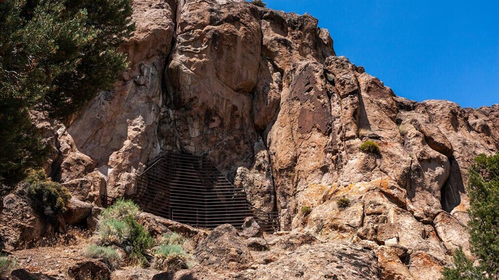 The outside of Toquima cave in nevada