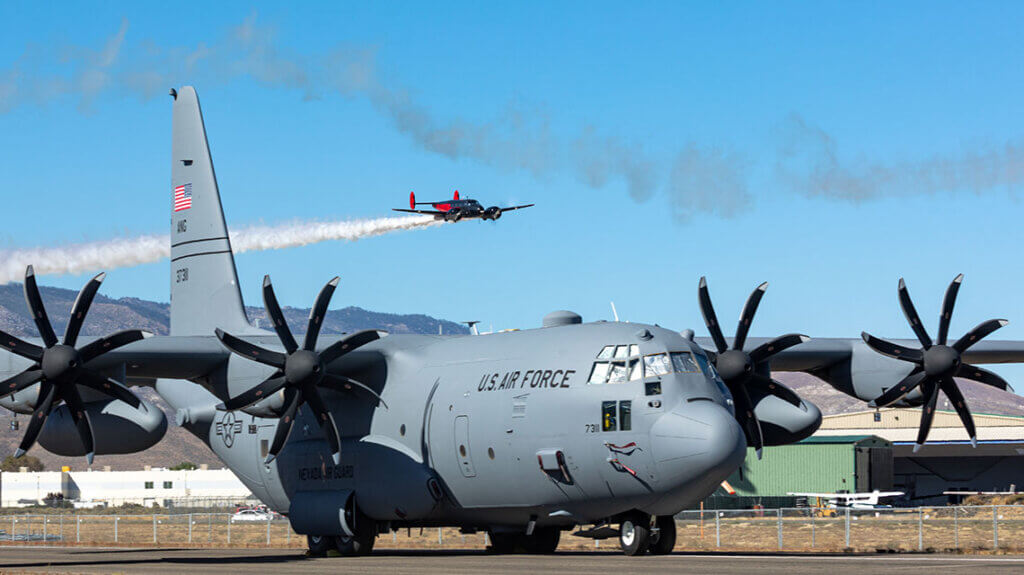ARF 132 air force plane at minden-tahoe skyfest aviation show in minden carson valley nevada