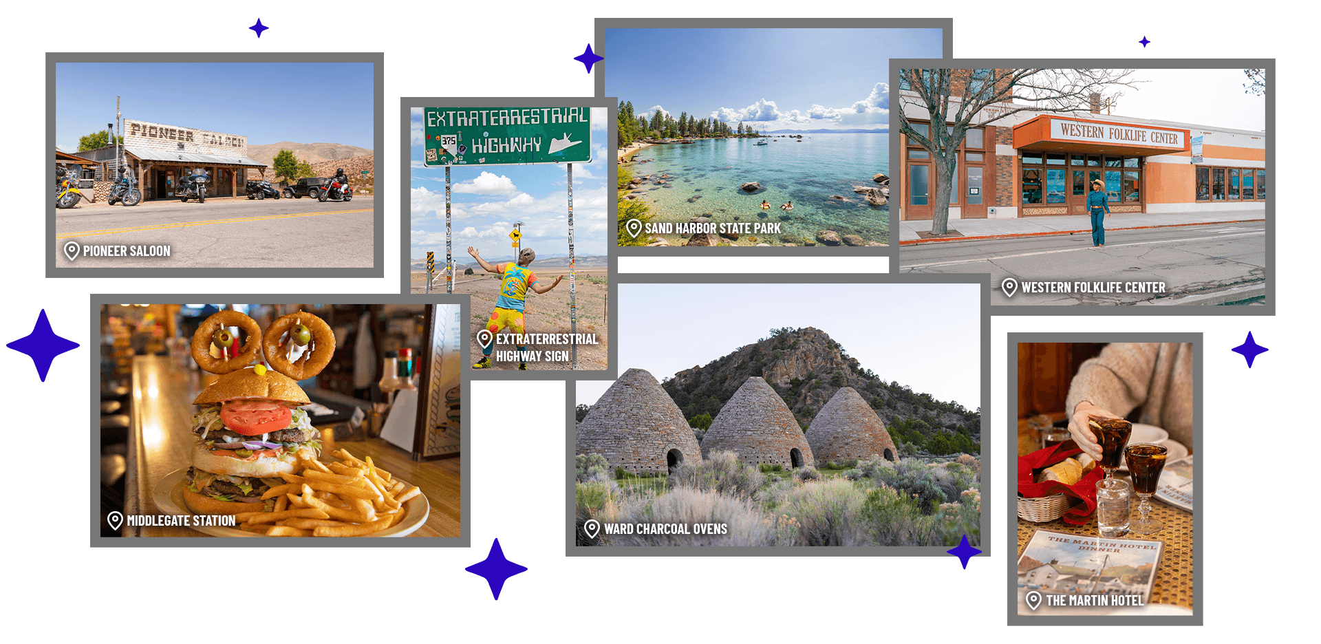collage of places to visit with the nevada day passport