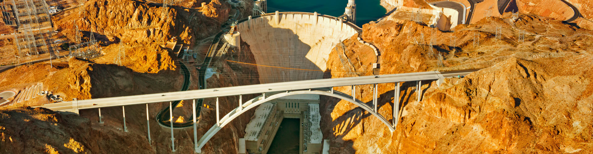 aerial view of hoover dam in nevada for the nevada day passport