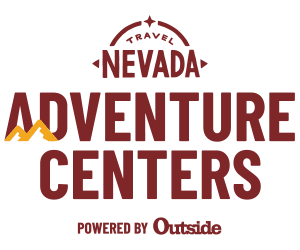 logo for travel nevada adventure centers powered by outside